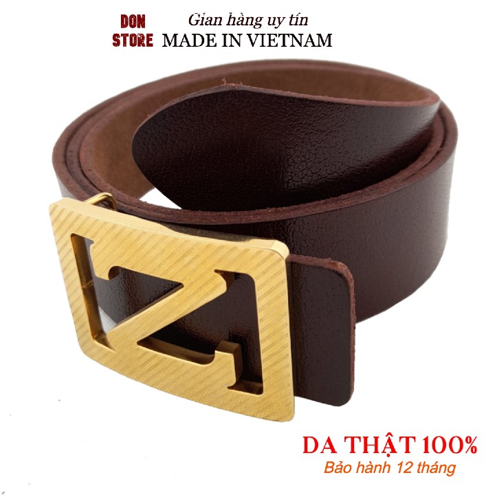 Thắt Lưng Thời Trang Nam Cao Cấp Cá Tính Chất Liệu Da Bò Thật 100% (Full Hộp + BH 12 Tháng)