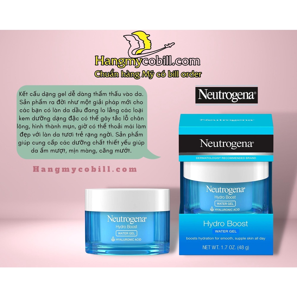 Kem dưỡng ẩm Neutrogena Hydro Boost Water Gel Cream cho da khô da dầu