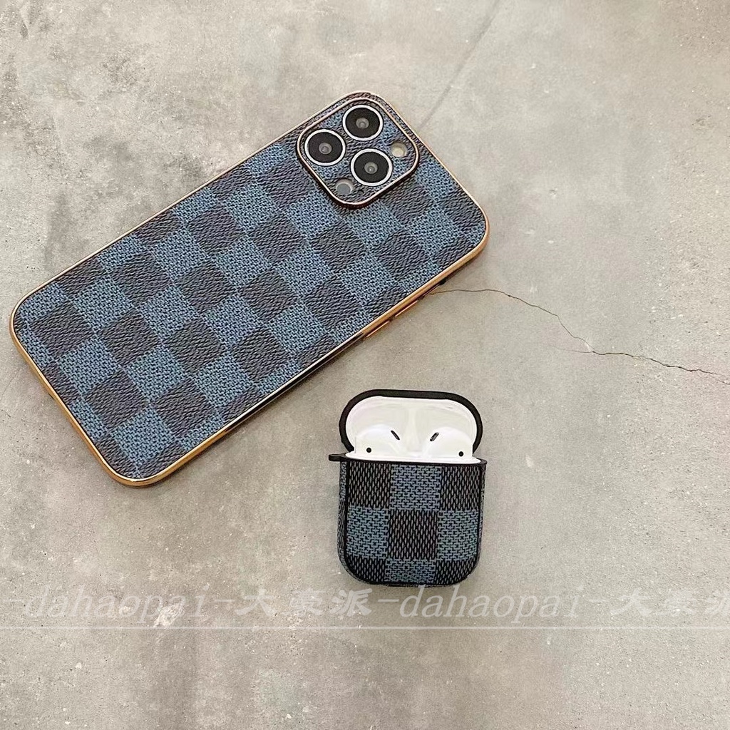 Ốp Điện Thoại Da Mạ Điện Haige Cho iPhone 14 Pro max 13 12 11 Phone Case AirPods 3 Pro 2 1