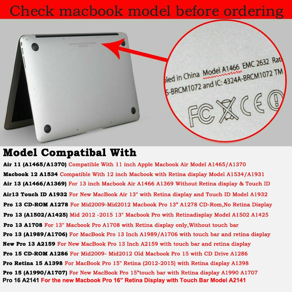 Ốp bảo vệ bàn phím máy tính Macbook Air 13" A1932 Touch ID 2019/18 Air 13" A1466 A1369 2010-2017