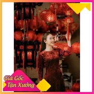 Áo dài nhung nhám (kèm quần)
