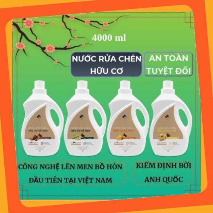 Nước rửa chén hữu cơ Bồ hòn 4000ml, Nước rửa bát hữu cơ tự nhiên Ecocare .