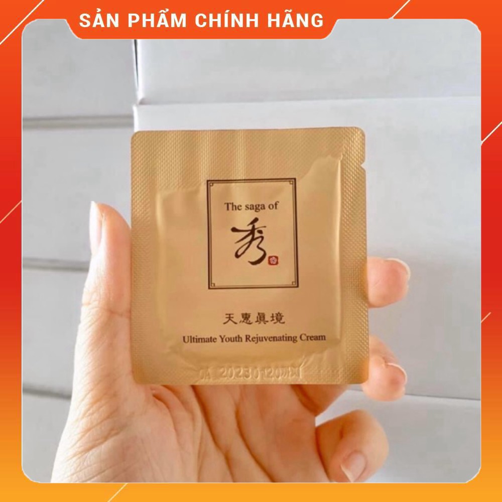 Gói kem dưỡng Saga tái sinh chống lão hóa Ultimate Regenerating Cream đậm đặc dưỡng sáng, giúp ngăn ngừa lão hóa 1ml