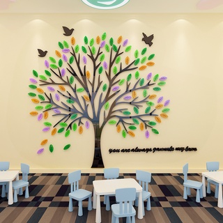 Tranh mica nổi cây lá xanh và chim 3D acrylic dán tường phòng ngủ trang trí phòng dán tường trang trí phòng trẻ em trang trí nhà mẫu giáo dán tường trang trí
