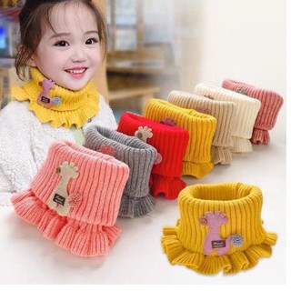 Khăn len ống nhún bèo cho bé dễ thương
