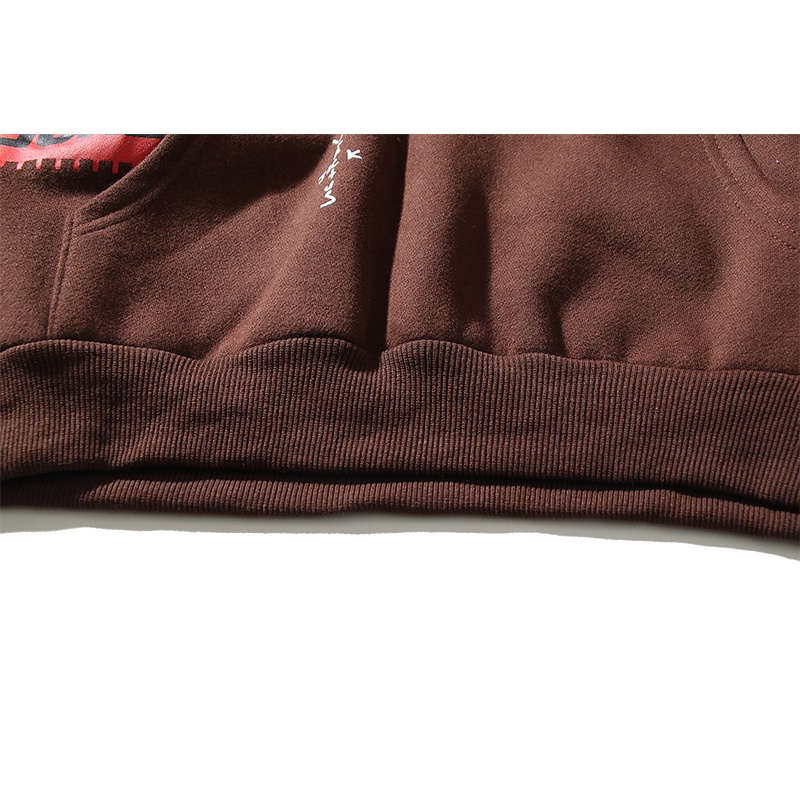 Áo Hoodie Dáng Rộng Màu Nâu In Chữ Jack Grin Và Răng Xương Rồng Biểu Tượng DARK ICON Travis Scott Cho Nam