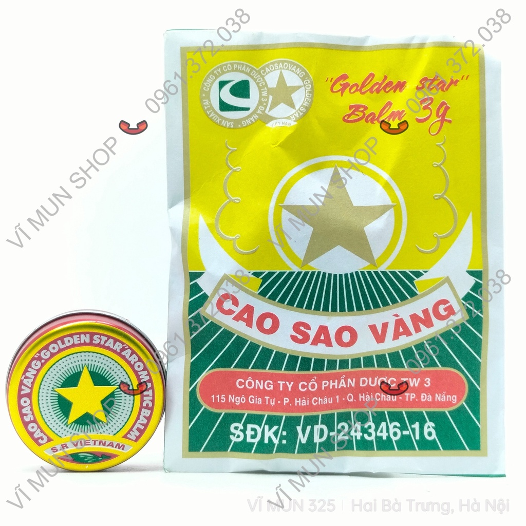 CAO SAO VÀNG 3g - cảm gió, nhức đầu, muỗi và các loại côn trùng cắn đốt