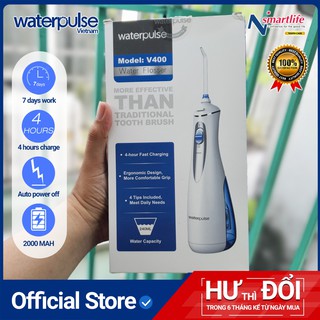 Máy tăm nước Waterpulse V400 Plus cho người răng niềng, răng sứ, Implant răng giúp hạn chế mảng bám, viêm nướu