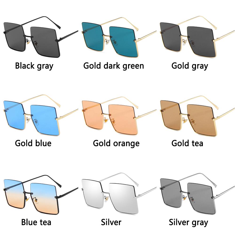 Kính Mát Nửa Gọng Vuông Kim Loại Thời Trang Đường Phố Cho Nữ