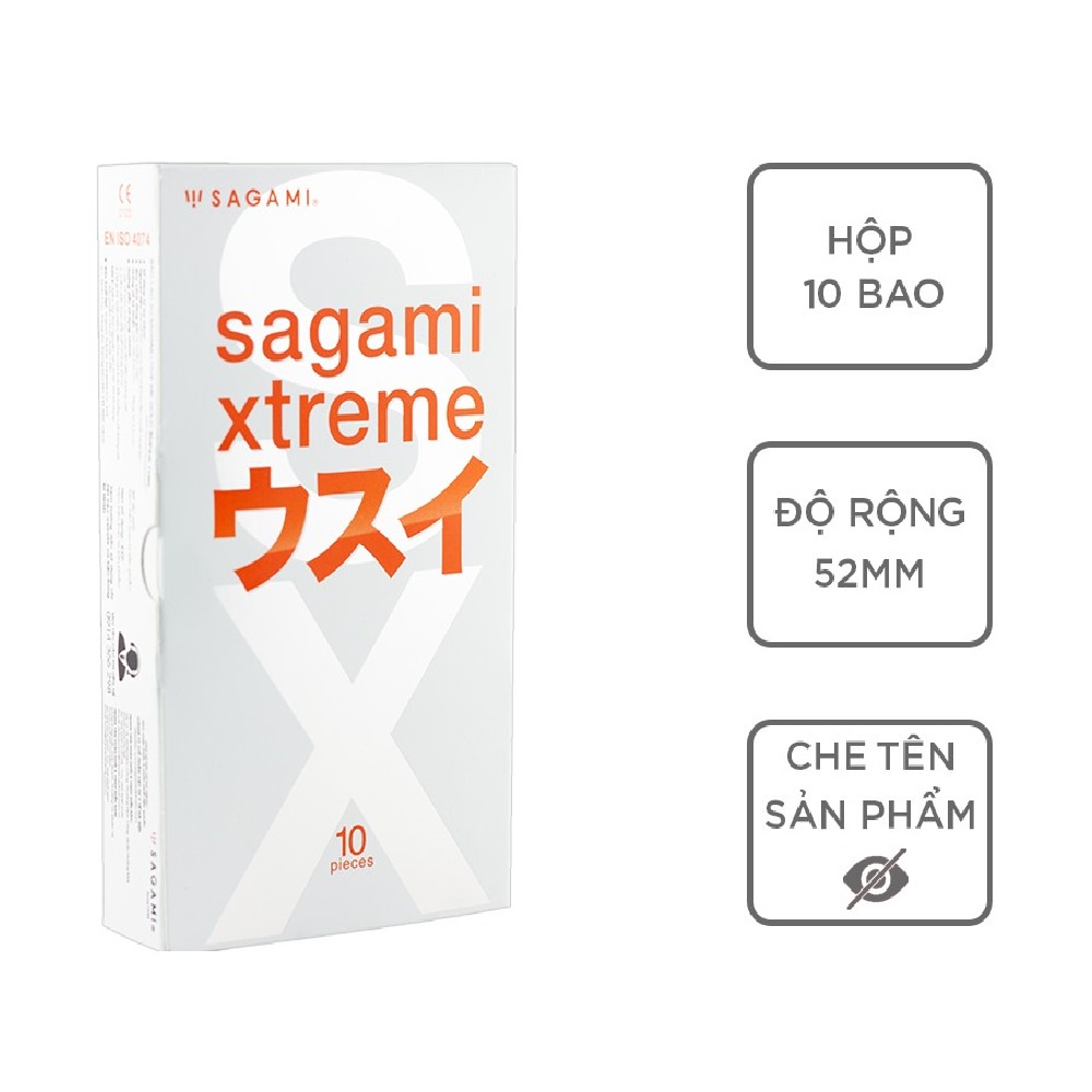 Bao Cao Su Siêu mỏng Sagami Super thin - hộp 10 bao - bcs Nhật Bản - Che tên sản phẩm kín đáo