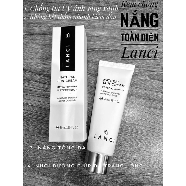 Kem Laci Natural SunCream chống nắng dưỡng ẩm, dưỡng trắng da 50Ml