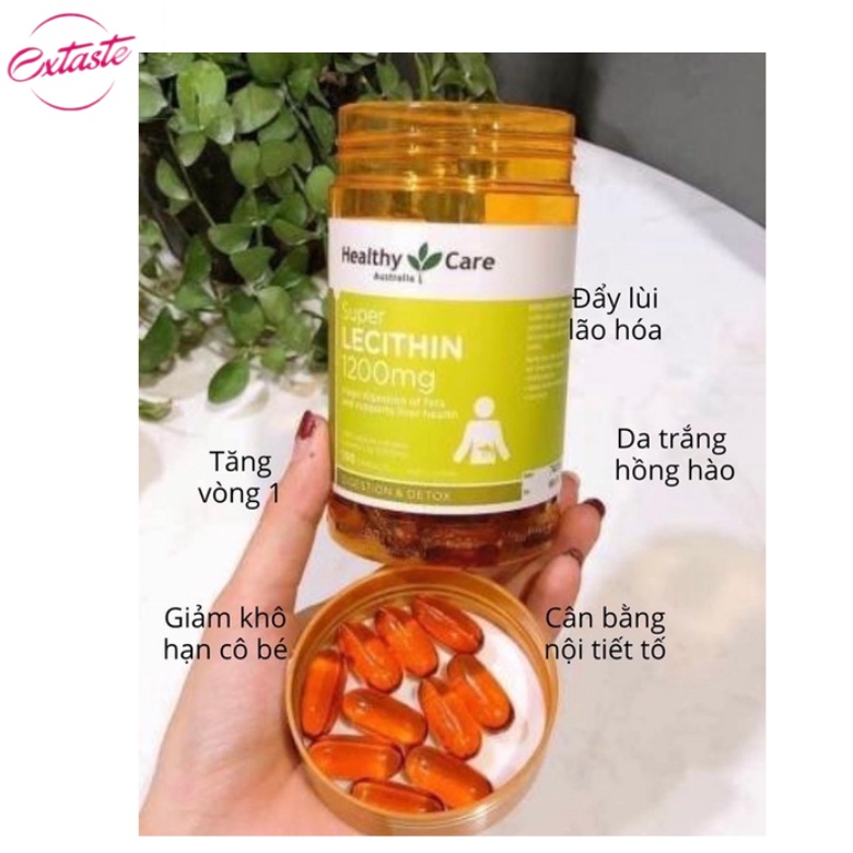 Mầm đậu nành Healthy Care Super Lecithin 1200mg 100Viên và Tinh dầu anh Thảo Primrose Blackmores 190 Viên Extaste