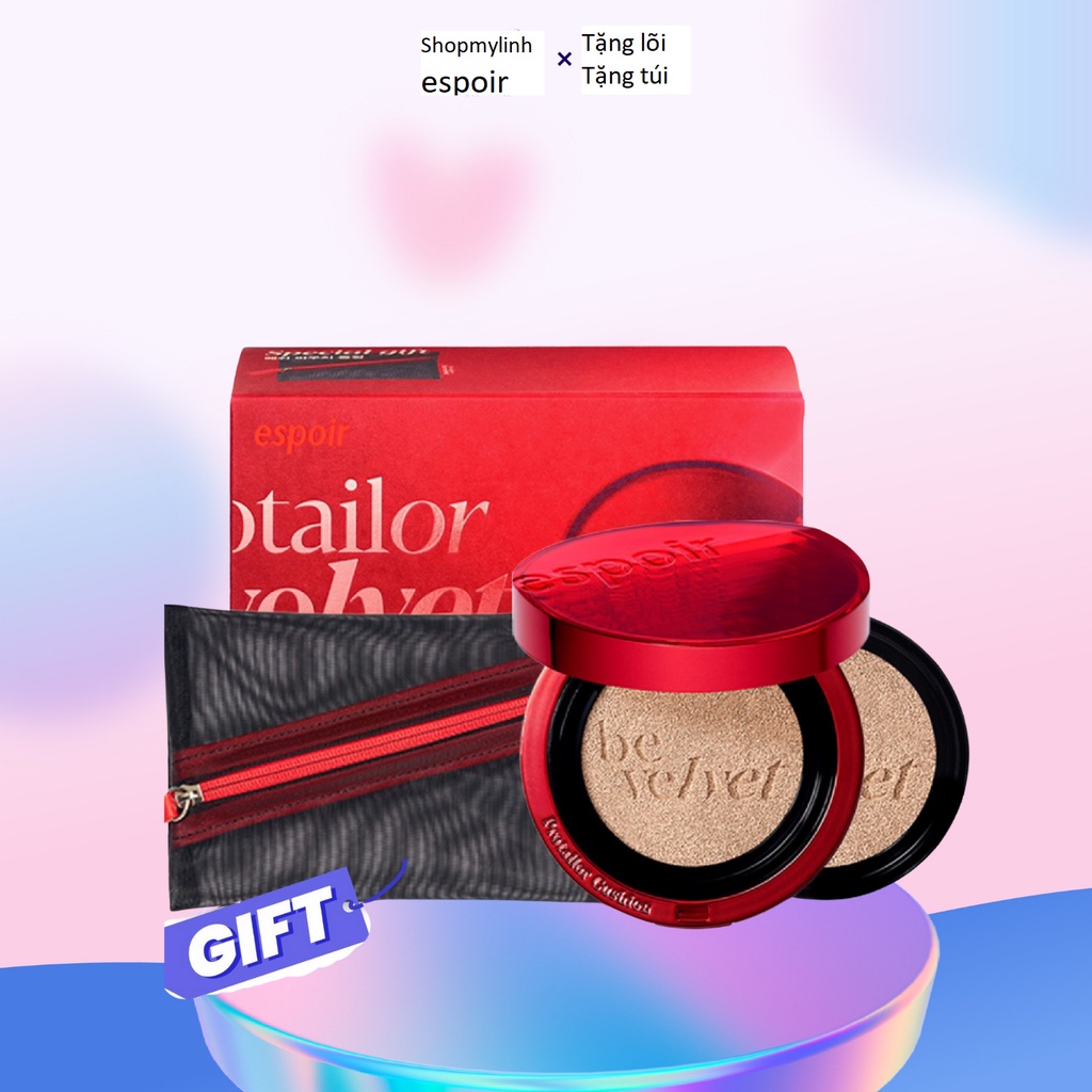 Phấn Nước Che Phủ Mịn Như Nhung ESPOIR Pro Tailor Be Velvet Cover Cushion SPF 34 PA++