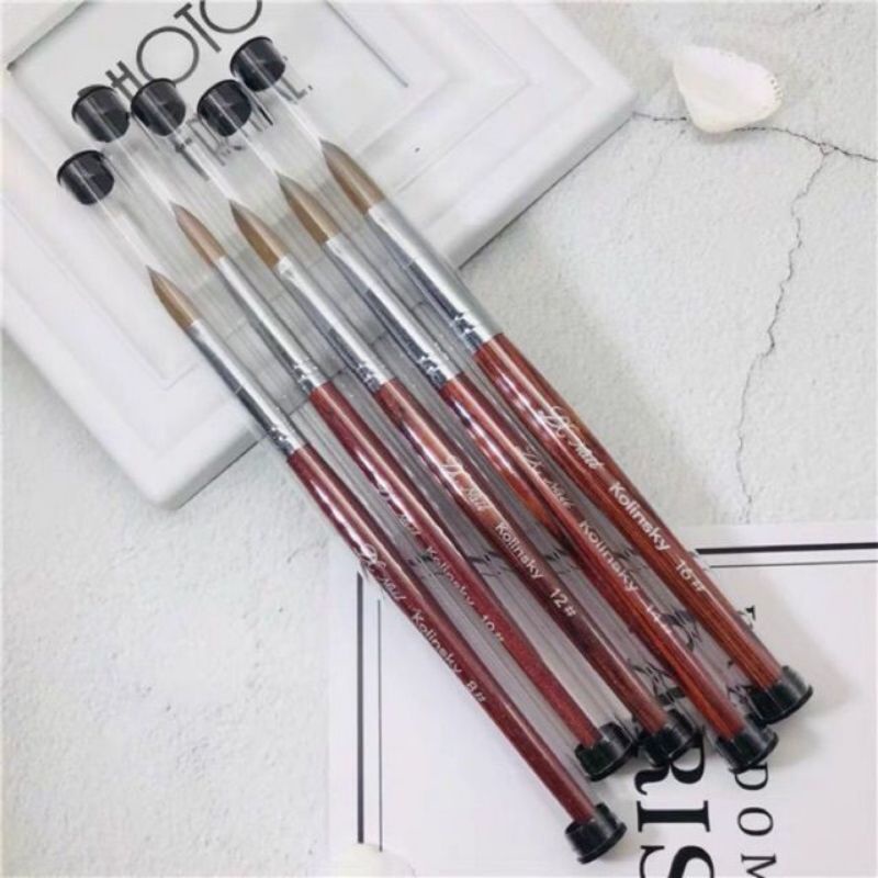 Cọ đắp móng bột lông chồn siêu mềm hiệu Kolinski có phân loại các số từ 6 đến 24