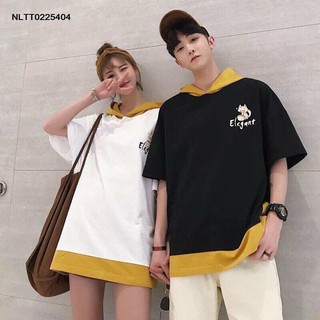 Áo thun thái nam nữ liền mũ trẻ trung, phong cách