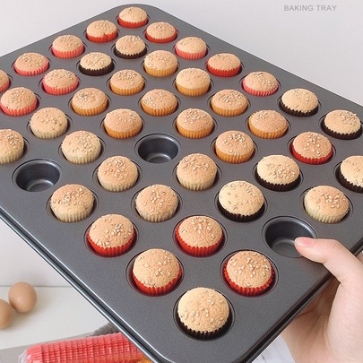 Khuôn 48 ngăn làm bánh cupcake hình tròn mini Hydrogen065