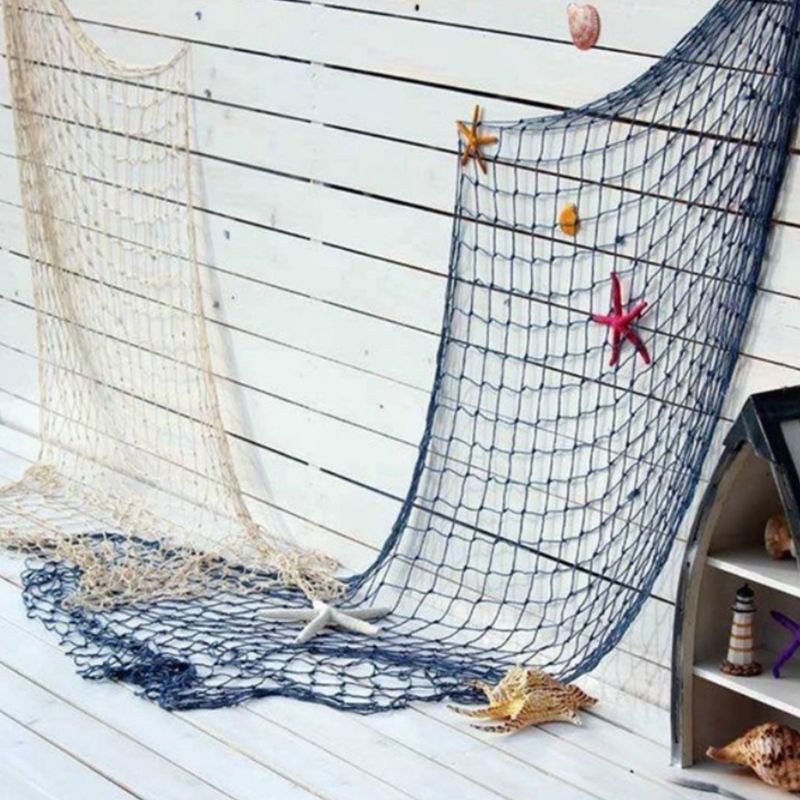 Lưới Bắt Cá Treo Tường Trang Trí Phong Cách Địa Trung Hải