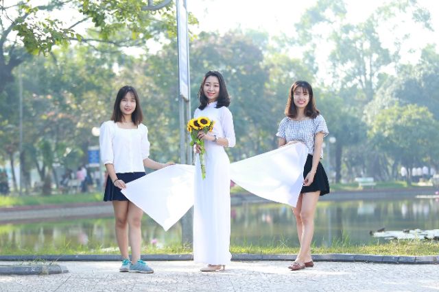 Áo dài trắng nữ sinh 4 tà chiffon HÀNG MỚI VỀ