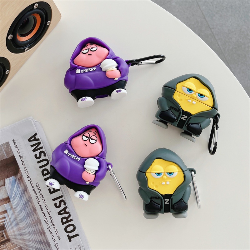 Vỏ Bảo Vệ Hộp Sạc Tai Nghe Airpods 1 2 Pro 3 Mềm Họa Tiết Hoạt Hình Spongebob Patrick