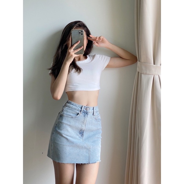 Chân váy Jean nữ ôm xuất khẩu cao cấp REVERCLOTHINGS  Dani Jean Skirt