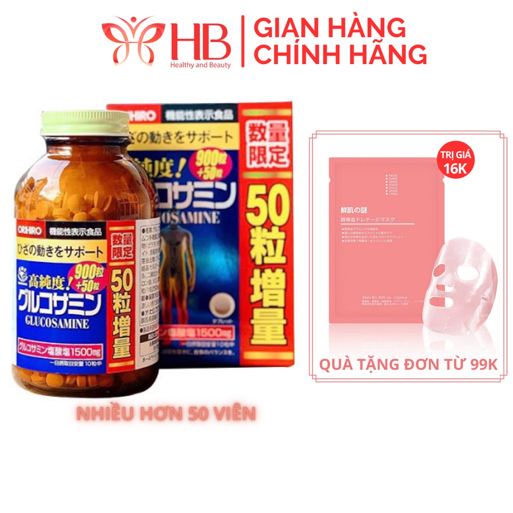 Viên bổ xương khớp Glucosamin 1500mg Orihiro Japan loại 900 viên và loại 950 viên ORIHIRO NHẬT BẢN (date 2024)