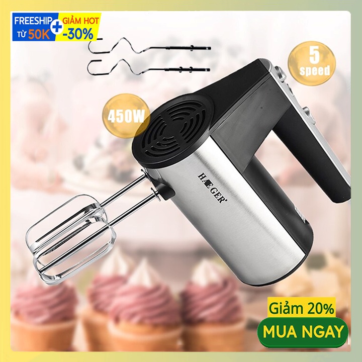 Máy đánh trứng cầm tay, trộn bột làm bánh đa năng HAEGER HG-6629 [BH 12 Tháng]
