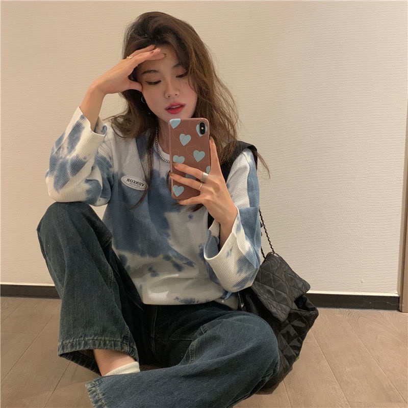 Áo Thun Dài Tay In Chữ Cá Tính Theo Phong Cách Xuân Thu Dành Cho Nữ