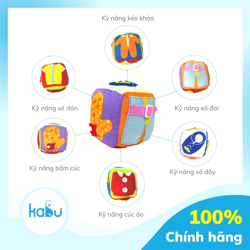 KABU - Bóng Vải Xúc Giác Vận Động Tinh, Bóng Vải Vuông Phát Triển Kỹ Năng
