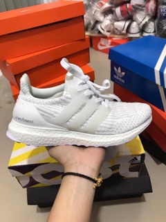 [ Full box + tặng móc khoá ] Giày ultra boost 3.0 full white