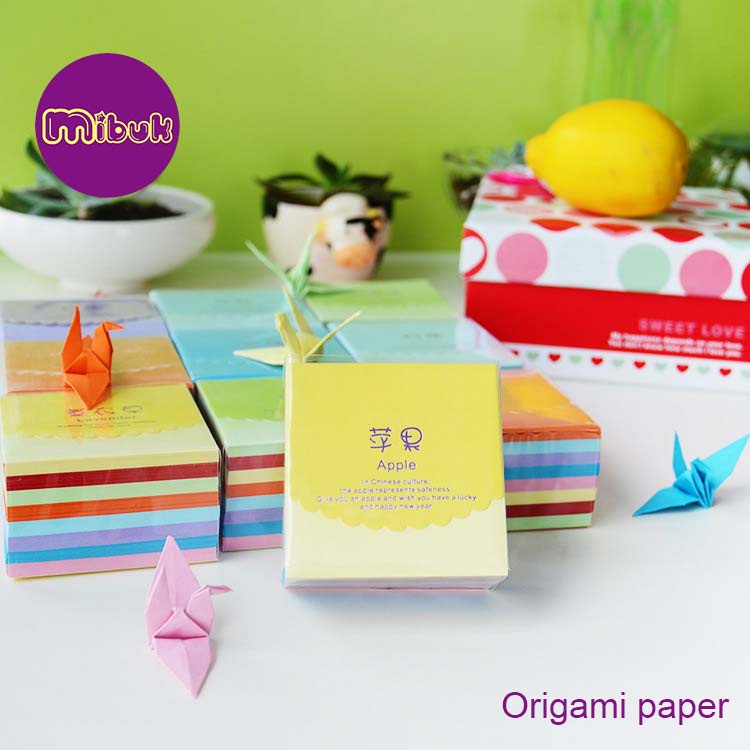 Giấy gấp hạc 6.5x6.5 cm 320 tờ 8 màu - Giấy gấp Origami MEI JIN PAPER