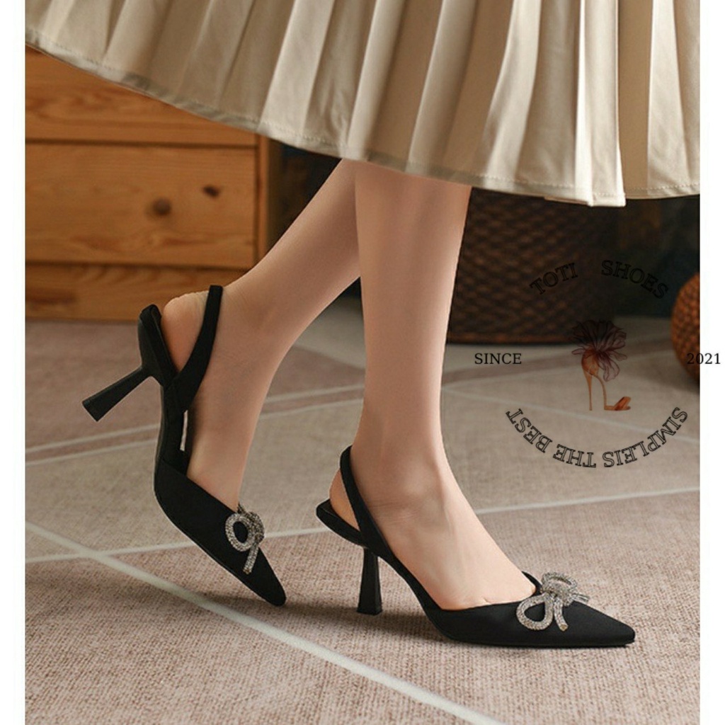 GIÀY THỜI TRANG TOTIIE STORE - SANDAL CAO GÓT BÍT MŨI NHỌN - GUỐC NỮ HẬU THUN 7 PHÂN G2208280