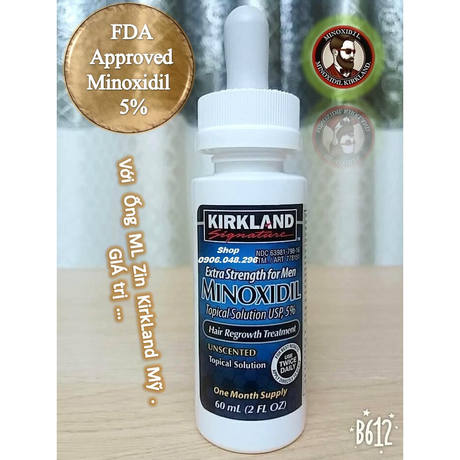 [ Date :Tốt nhất ]  Ống ML Zin KirKland Mỹ , và  1 Lọ Dung dịch thoa ngoài Mọc Tóc, mọc Râu  Minoxidil 5% Kirkland USA .