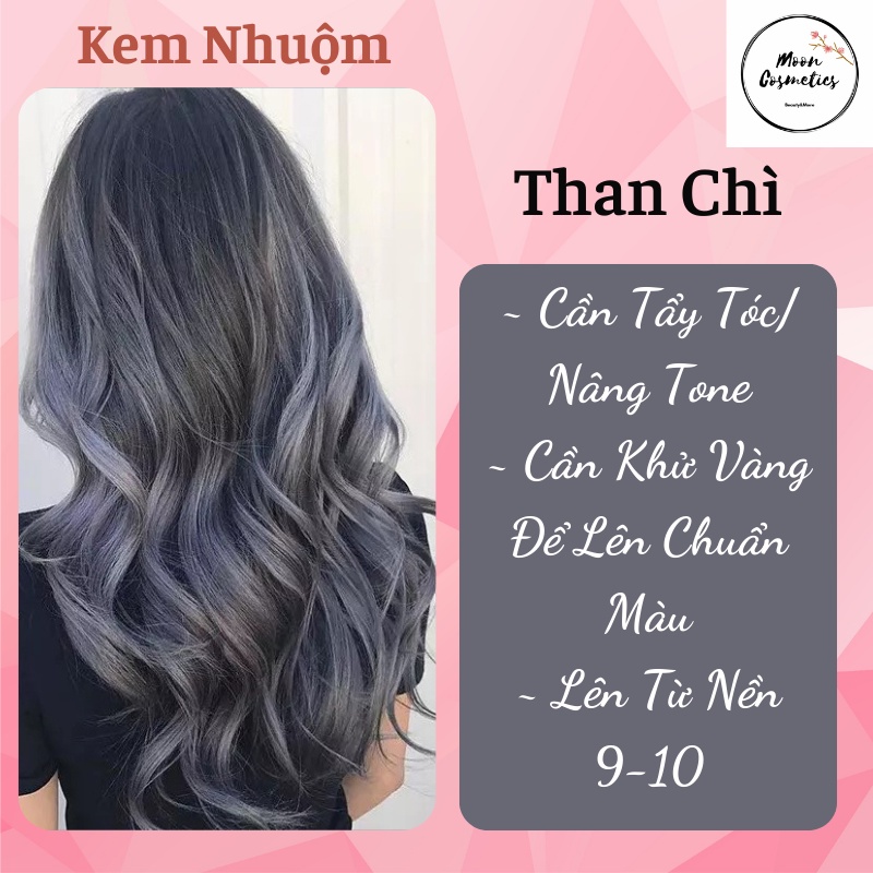 Thuốc Nhuộm Tóc Màu Than Chì (Tặng Kèm Oxy + Chụp Tóc + Bao Tay)