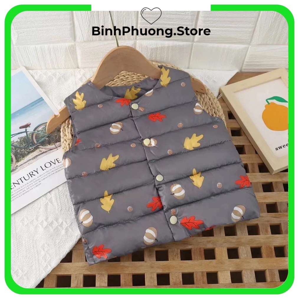 Áo Gile Phao Cho Bé Trai Gái, Áo Khoác Phao Cho Bé Hàn Quốc 6 tháng 1 2 3 4 5 tuổi BinhPhuong.Store