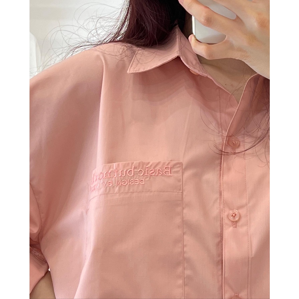 Áo sơ mi thô thêu Basic but not basic- Miho house