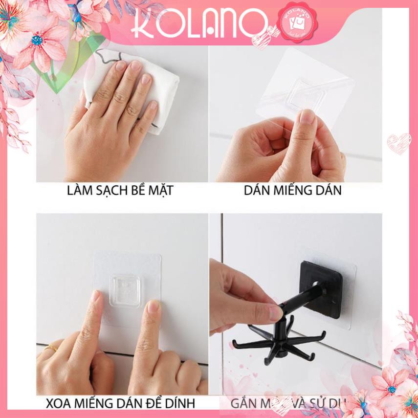 Móc dán tường KOLANO móc treo dán tường, tủ móc xoay 360 độ nhiều bề mặt, tư thế HG-001292