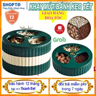 Khay mứt tết 2 tầng hình hươu💖𝑭𝑹𝑬𝑬 𝑺𝑯𝑰𝑷💖Hộp đựng bánh kẹo đựng mứt phong cách Châu Âu - Loại Tốt