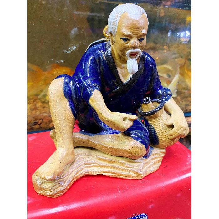 ÔNG CÂU CÁ TRANG TRÍ HỒ CÁ NON BỘ 17X13X19CM
