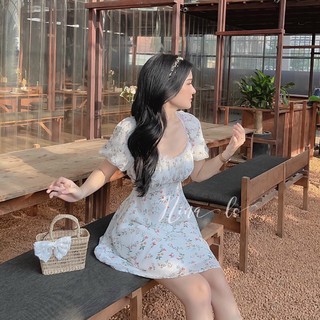 Đầm nhíu ngực cutout lưng - Shmily.store