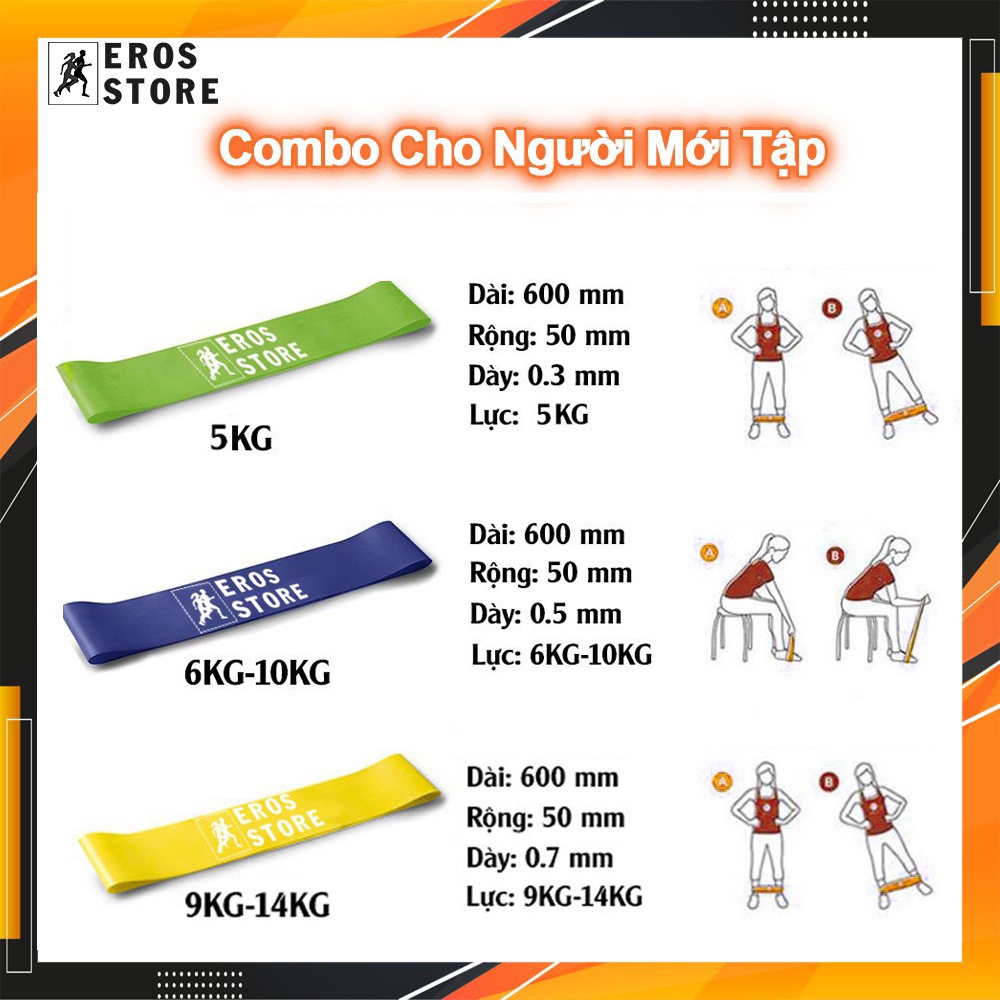 Dây kháng lực tập gym đa năng dây miniband tập mông đùi chính hãng EROS