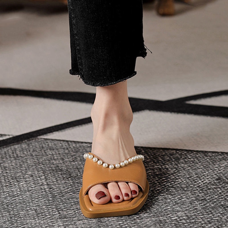 Dép Xỏ Ngón Đính Ngọc Trai Thời Trang Mùa Hè 2022 Dành Cho Nữ