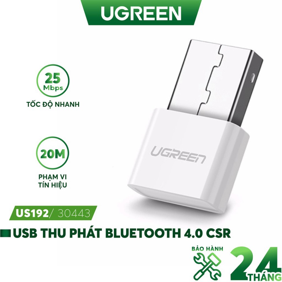 HOT- Thiết bị USB thu Bluetooth 4.0 dùng trên máy tính và laptop UGREEN US192