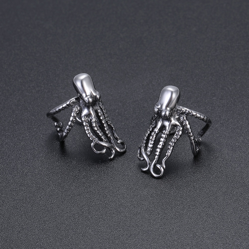 Set 2 khuyên vành tai hình bạch tuộc 316L bằng thép không gỉ phong cách hip hop