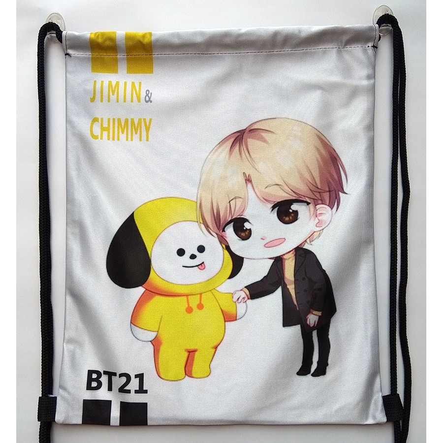 Ba Lô Dây Rút In Hình Các Nhân Vật Bt21 Bts