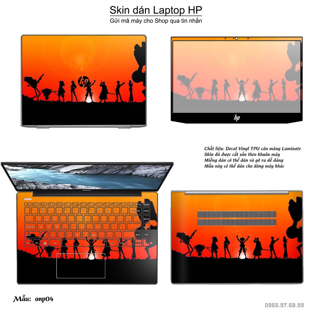 Skin dán Laptop HP in hình One Piece (inbox mã máy cho Shop)