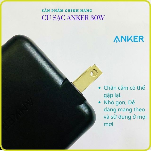 Củ Sạc Anker 30W Chính hãng. Bảo Hành 12 Tháng