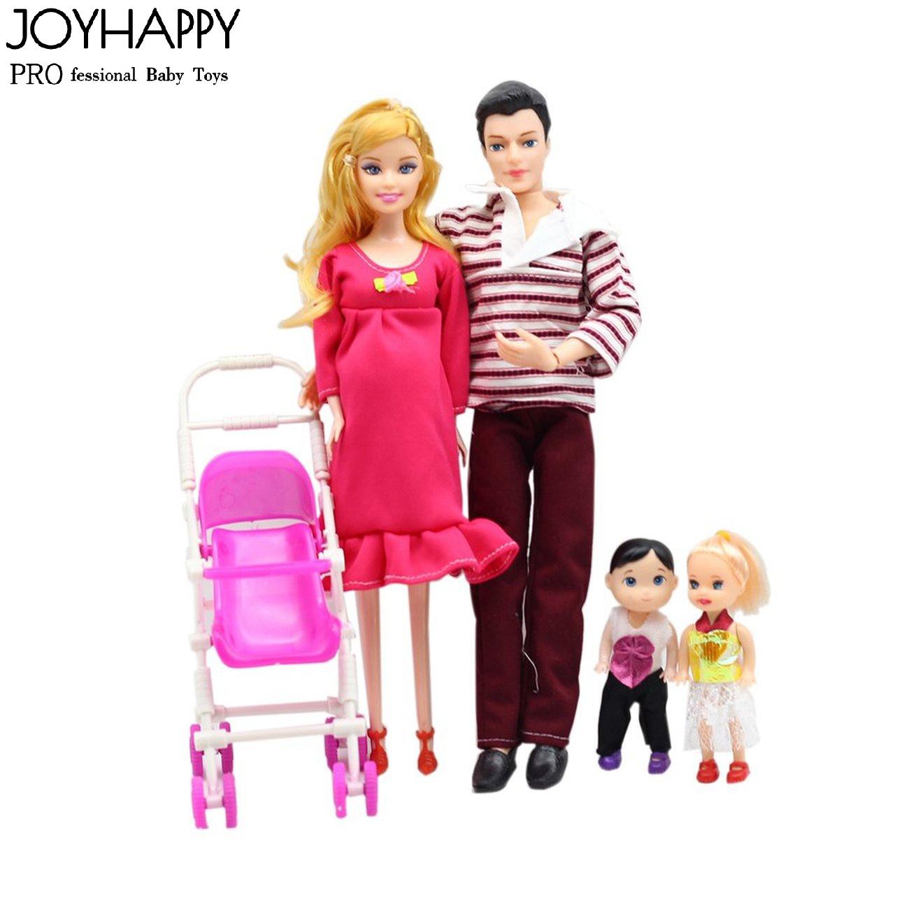 Bộ Búp Bê Mẹ Và Bé Joy5 Gồm Bố + Son + 2 Xe Đẩy Em Bé