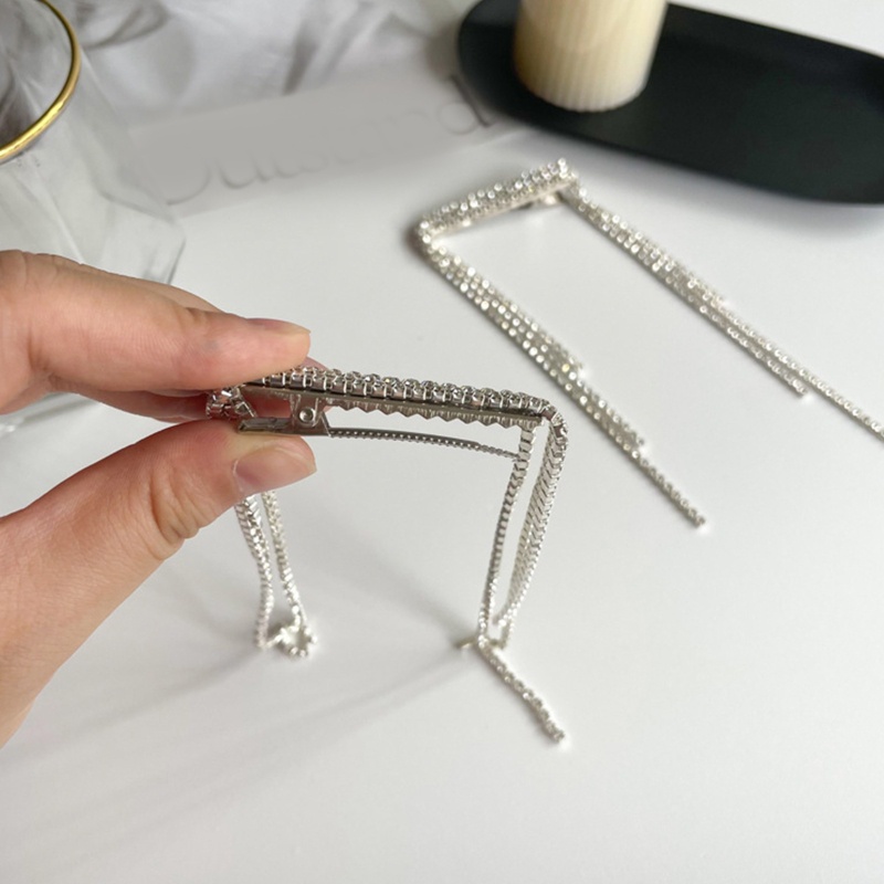 Kẹp Tóc Tua Rua Dài Đính Đá Chống Trượt Hóa Trang