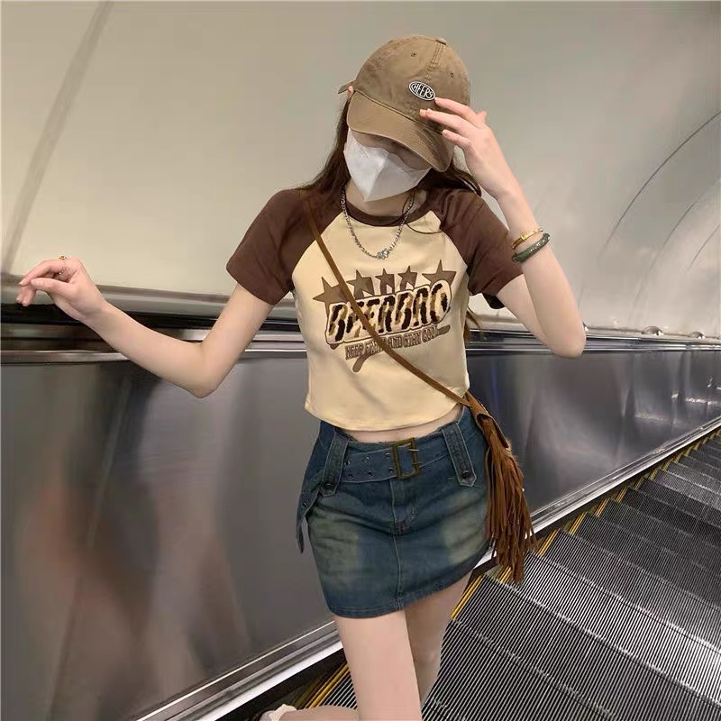 Áo croptop BEERBRO raglan ngắn tay BIGOMALL