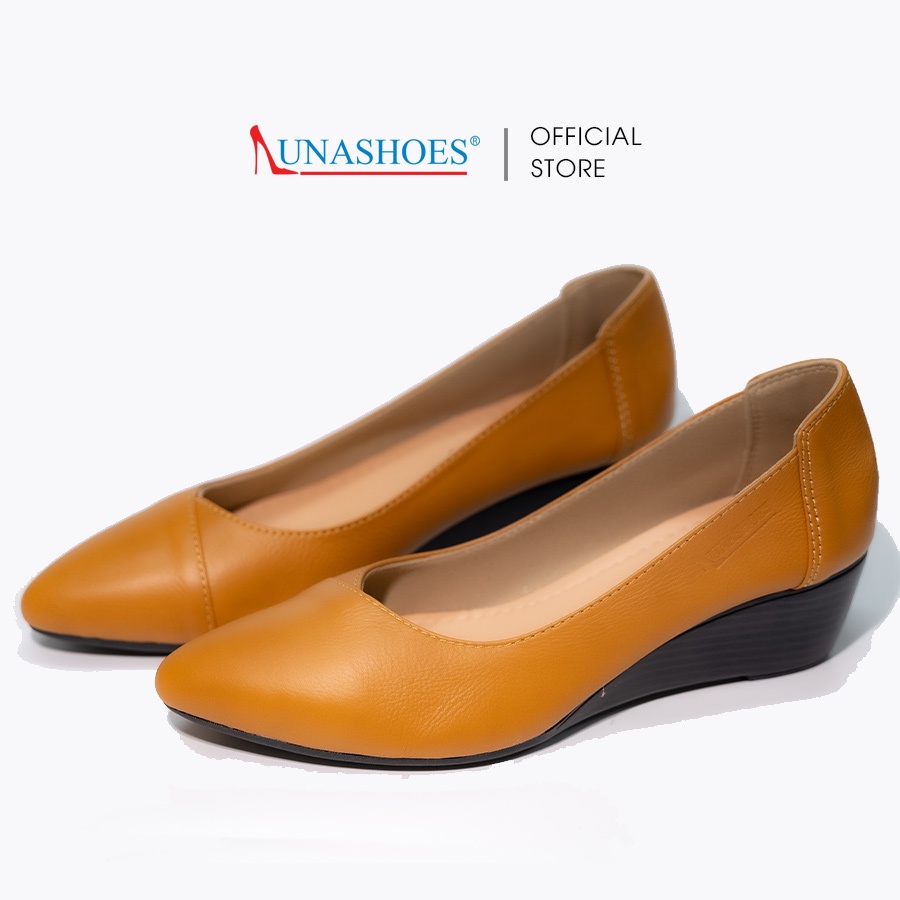 Giày đế xuồng nữ 3p Lunashoes 2512 giầy da bò mũi nhọn cao cấp dễ đi kiểu Hàn quốc êm chân bảo hành 2 năm